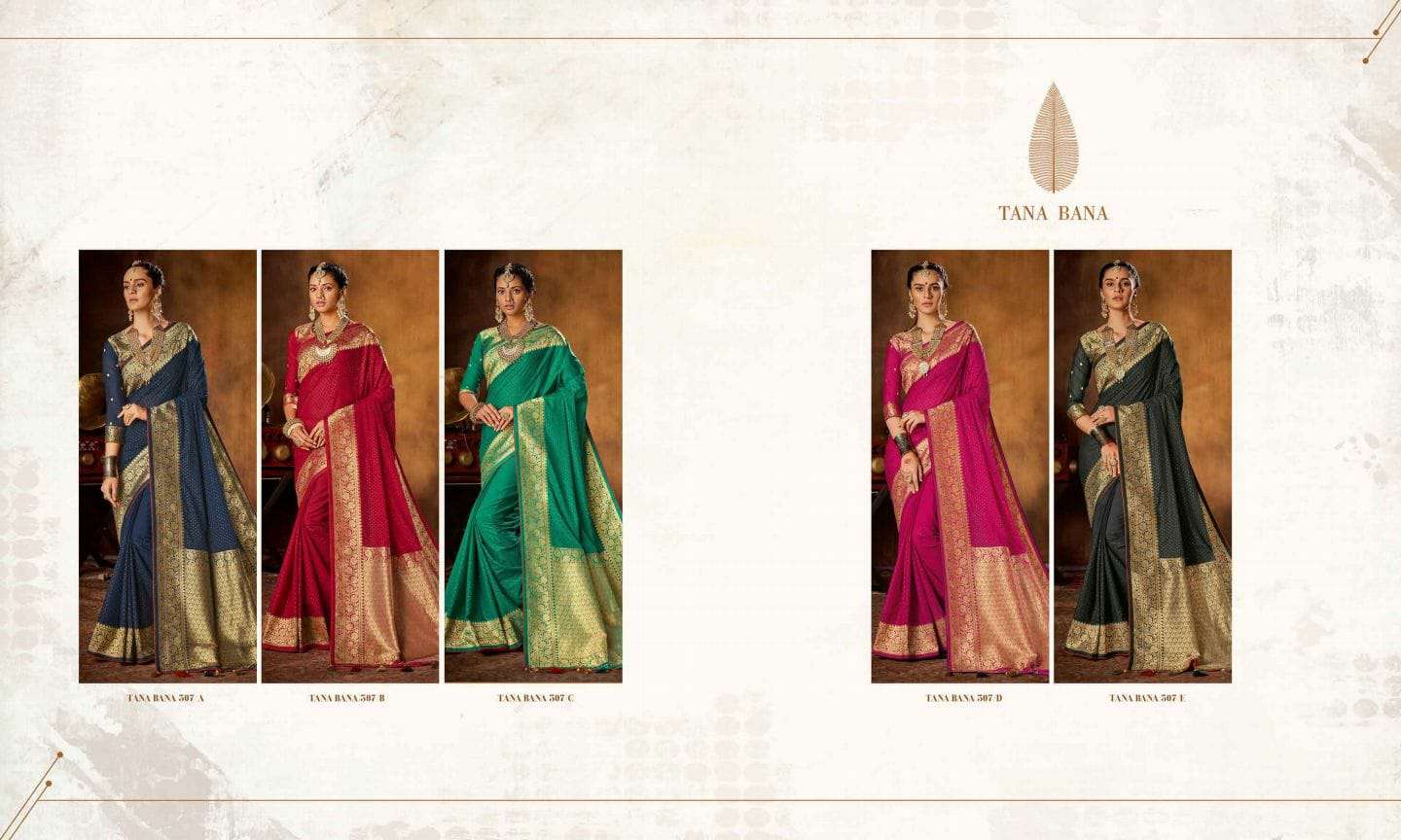 TANA BANA 307 COLOURS BY TANA BANA 307-A TO 307-E SERIES INDIAN TRADITIONAL WEAR COLLECTION BEAUTIFUL STYLISH FANCY COLORFUL PARTY WEAR & OCCASIONAL WEAR PURE SILK SAREES AT WHOLESALE PRICE