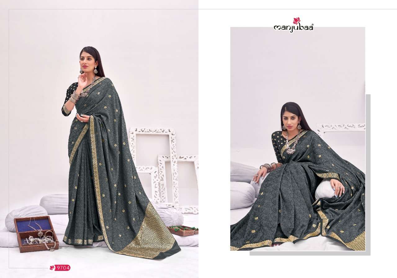 MAHILAM SILK VOL-3 BY MANJUBAA CLOTHING 9701 TO 9706 SERIES INDIAN TRADITIONAL WEAR COLLECTION BEAUTIFUL STYLISH FANCY COLORFUL PARTY WEAR & OCCASIONAL WEAR SOFT SILK SAREES AT WHOLESALE PRICE