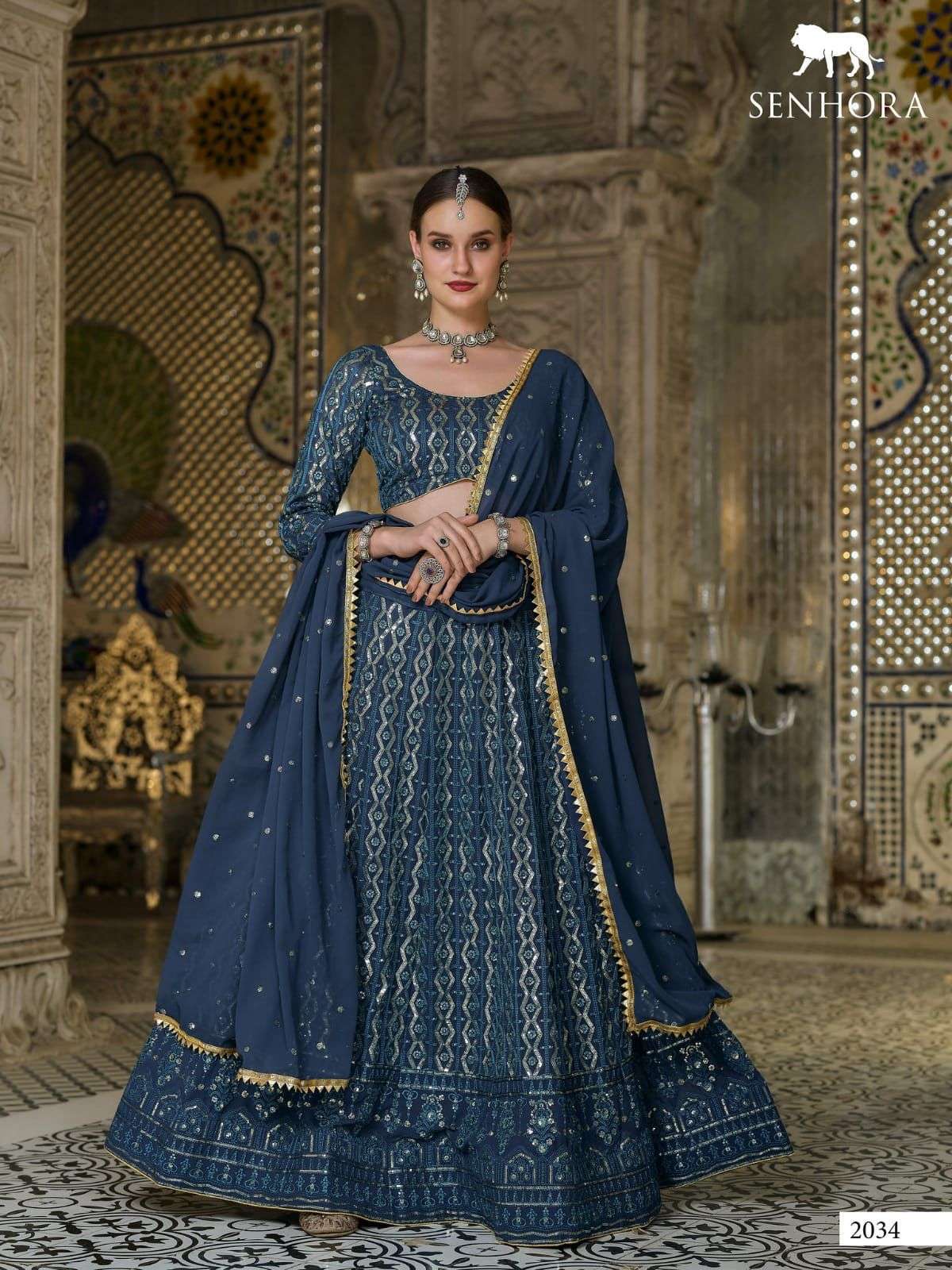 Mastana Vol-30 By Senhora Dresses 2034 To 2036 Series Designer Beautiful Navratri Collection Occasional Wear & Party Wear Pure Georgette Lehengas At Wholesale Price