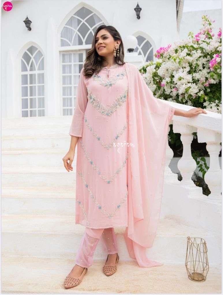 AAINA VOL-3 BY LAPINK 301 TO 304 SERIES BEAUTIFUL SUITS COLORFUL STYLISH FANCY CASUAL WEAR & ETHNIC WEAR CHINNON/GEORGETTE DRESSES AT WHOLESALE PRICE