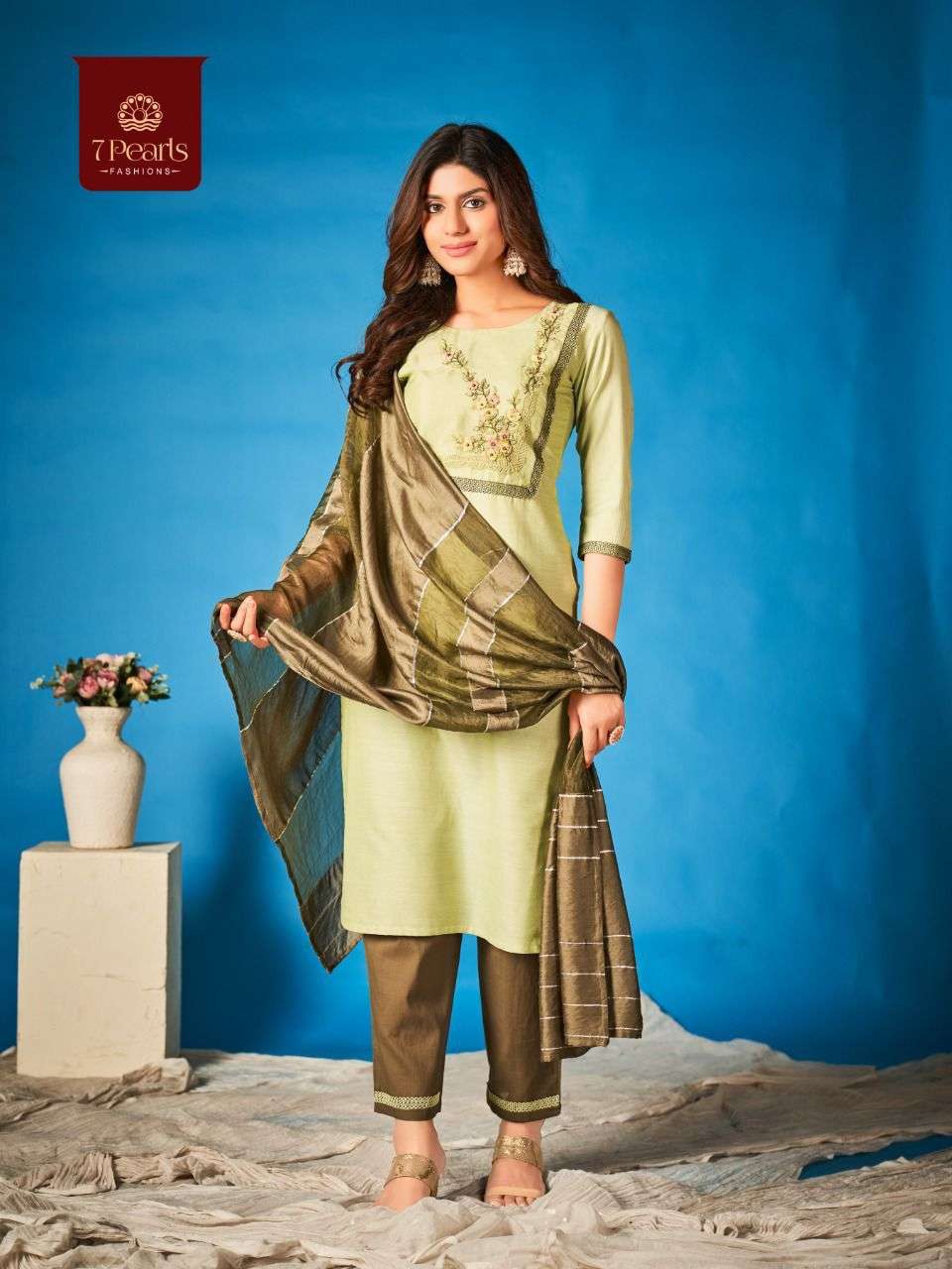 IMPRESSION BY 7 PEARLS 01 TO 04 SERIES BEAUTIFUL SUITS COLORFUL STYLISH FANCY CASUAL WEAR & ETHNIC WEAR COTTON EMBROIDERED DRESSES AT WHOLESALE PRICE
