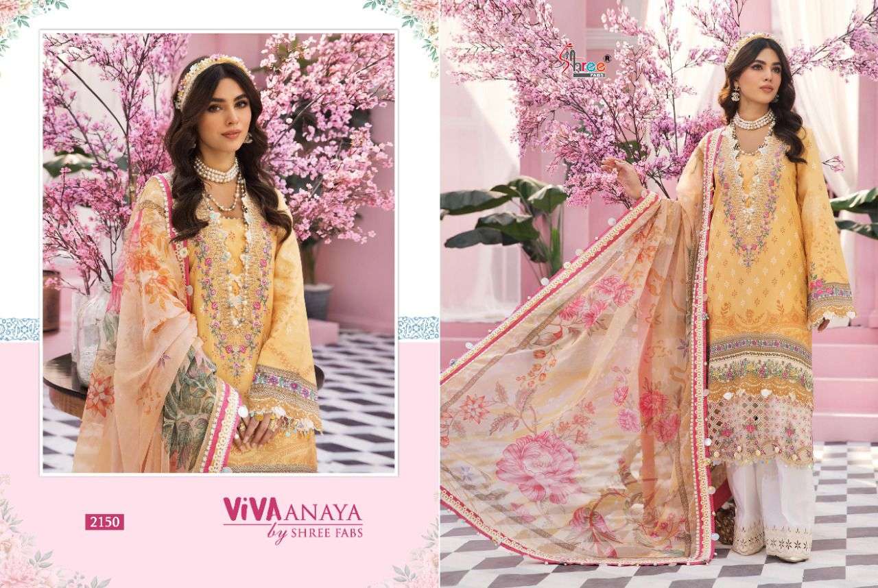 Viva Anaya By Shree Fabs 2147 To 2152 Series Beautiful Stylish Pakistani Suits Fancy Colorful Casual Wear & Ethnic Wear & Ready To Wear Pure Lawn Cotton Embroidery Dresses At Wholesale Price