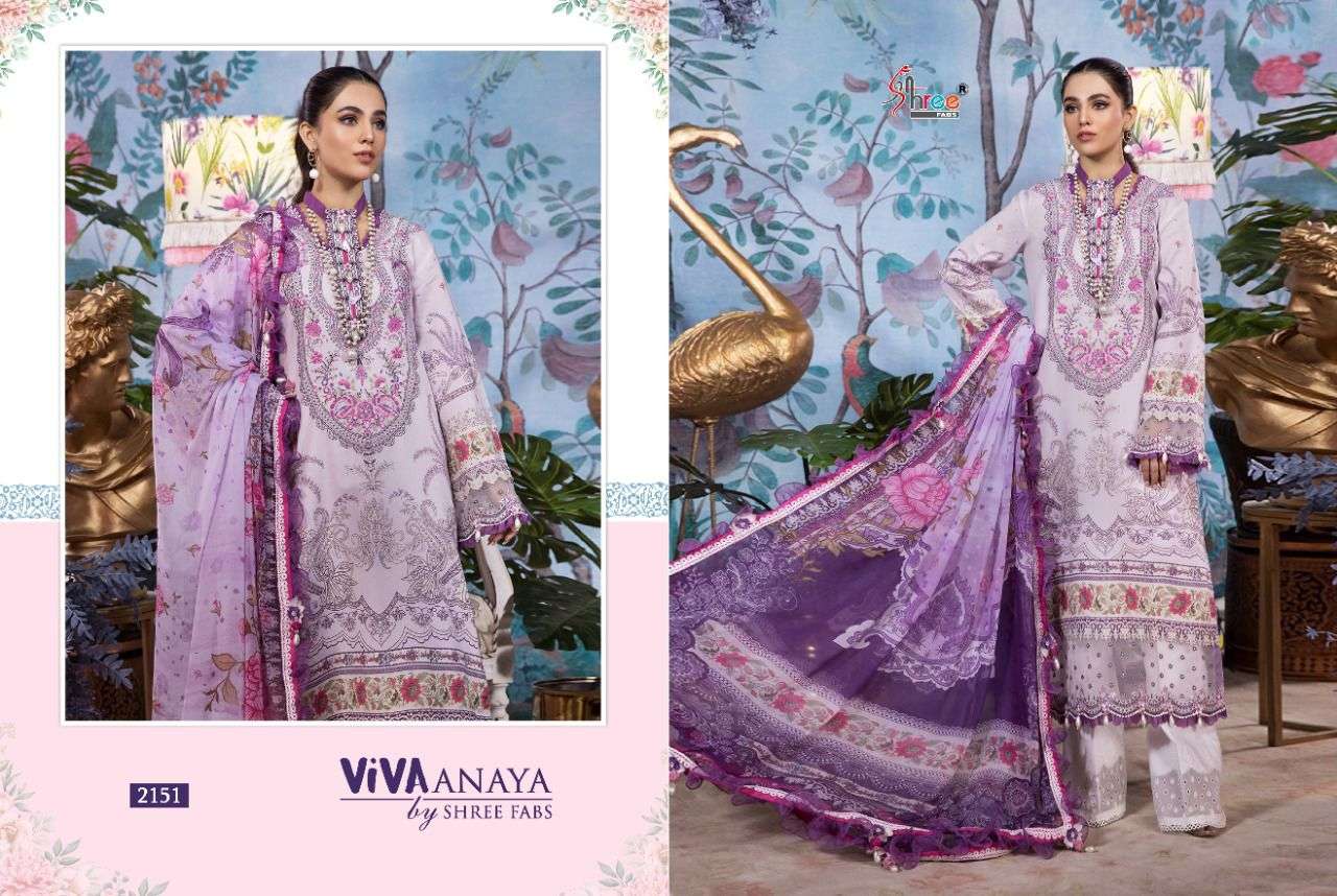 Viva Anaya By Shree Fabs 2147 To 2152 Series Beautiful Stylish Pakistani Suits Fancy Colorful Casual Wear & Ethnic Wear & Ready To Wear Pure Lawn Cotton Embroidery Dresses At Wholesale Price