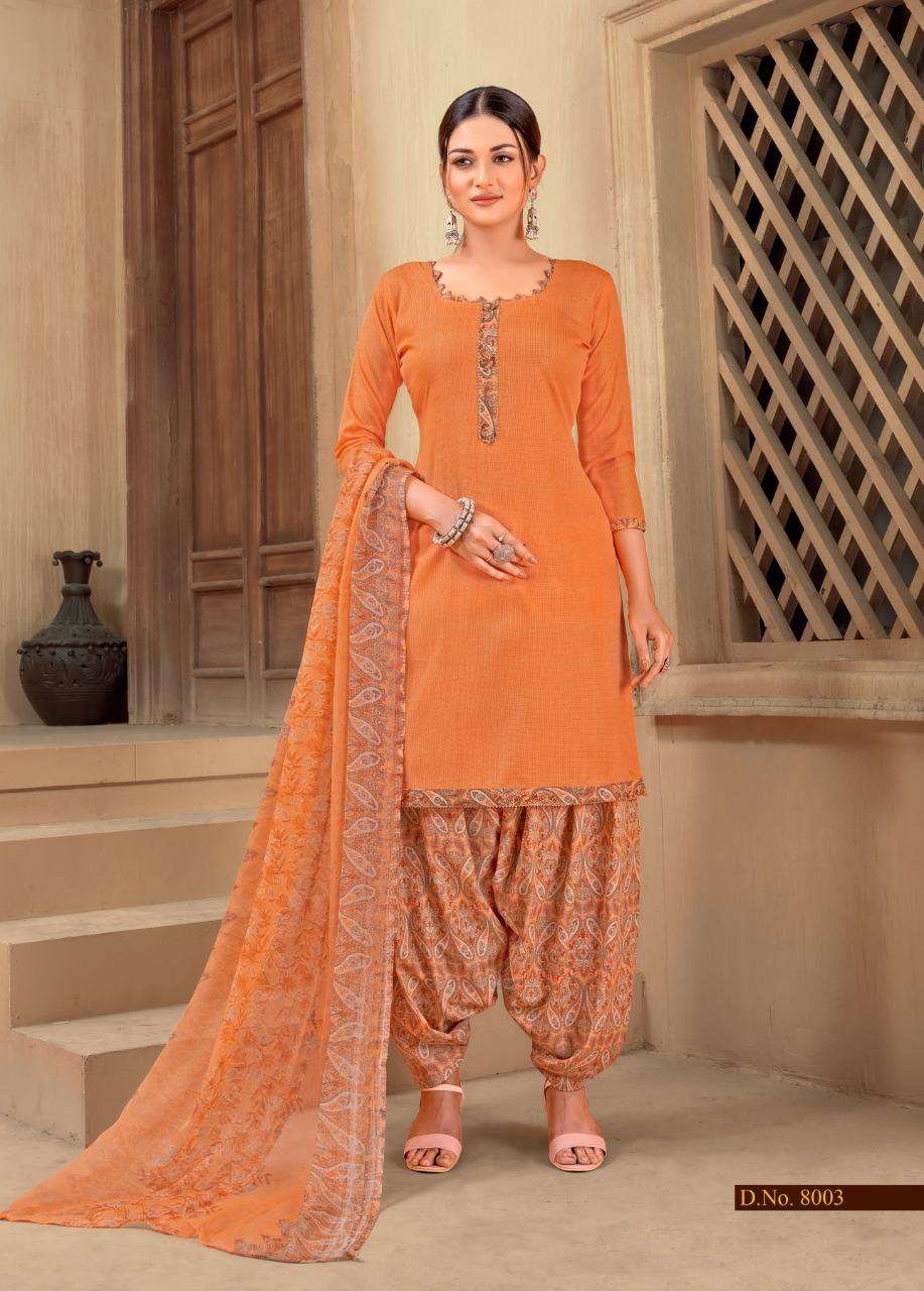 EKTA VOL-8 BY SHIV GORI SILK MILLS 8001 TO 8012 SERIES BEAUTIFUL STYLISH SUITS FANCY COLORFUL CASUAL WEAR & ETHNIC WEAR & READY TO WEAR HEAVY COTTON PRINTED DRESSES AT WHOLESALE PRICE