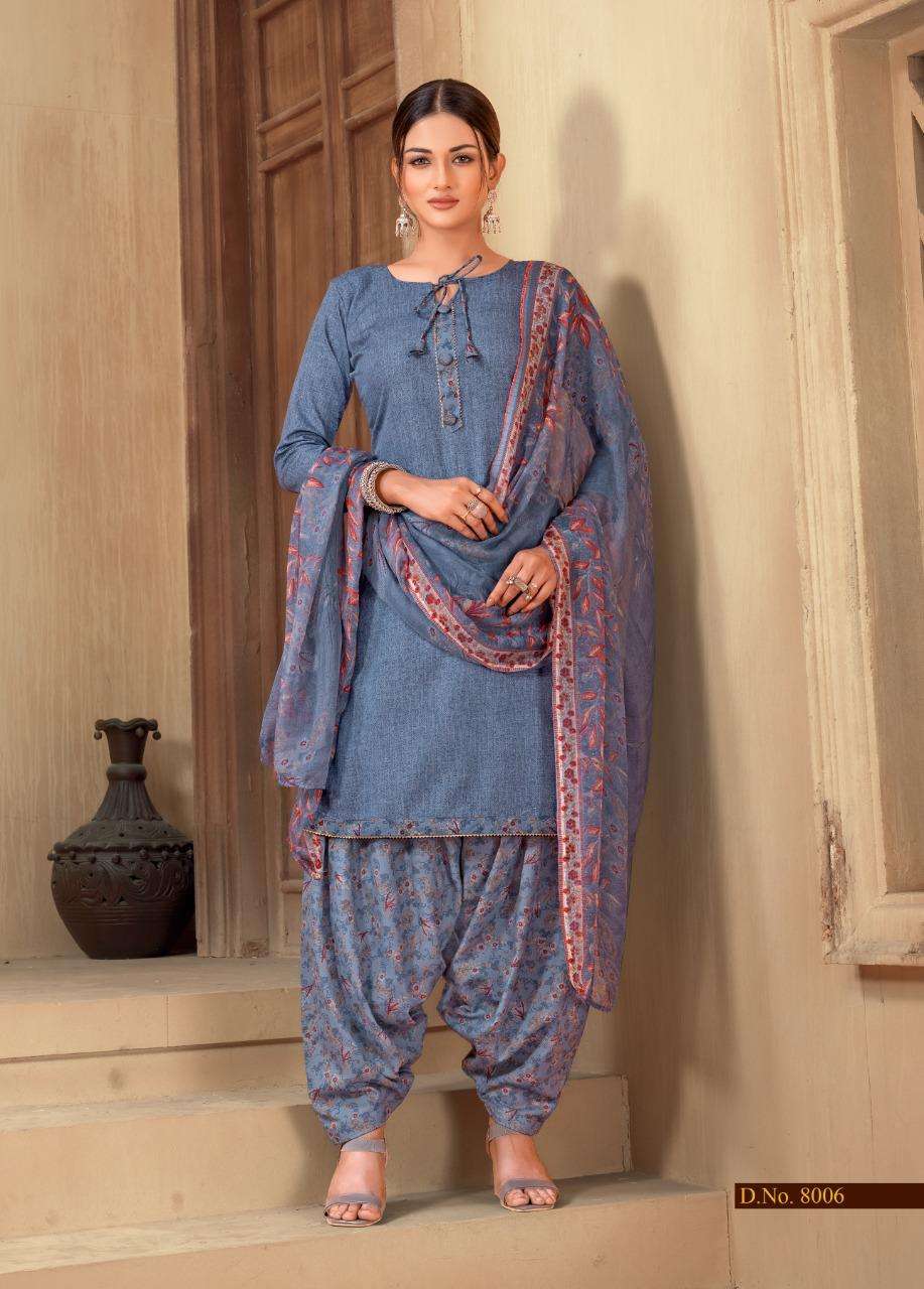 EKTA VOL-8 BY SHIV GORI SILK MILLS 8001 TO 8012 SERIES BEAUTIFUL STYLISH SUITS FANCY COLORFUL CASUAL WEAR & ETHNIC WEAR & READY TO WEAR HEAVY COTTON PRINTED DRESSES AT WHOLESALE PRICE