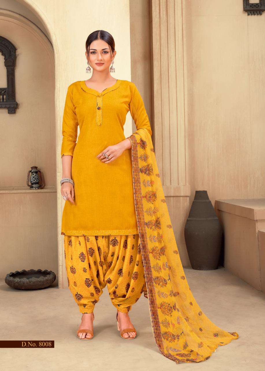 EKTA VOL-8 BY SHIV GORI SILK MILLS 8001 TO 8012 SERIES BEAUTIFUL STYLISH SUITS FANCY COLORFUL CASUAL WEAR & ETHNIC WEAR & READY TO WEAR HEAVY COTTON PRINTED DRESSES AT WHOLESALE PRICE