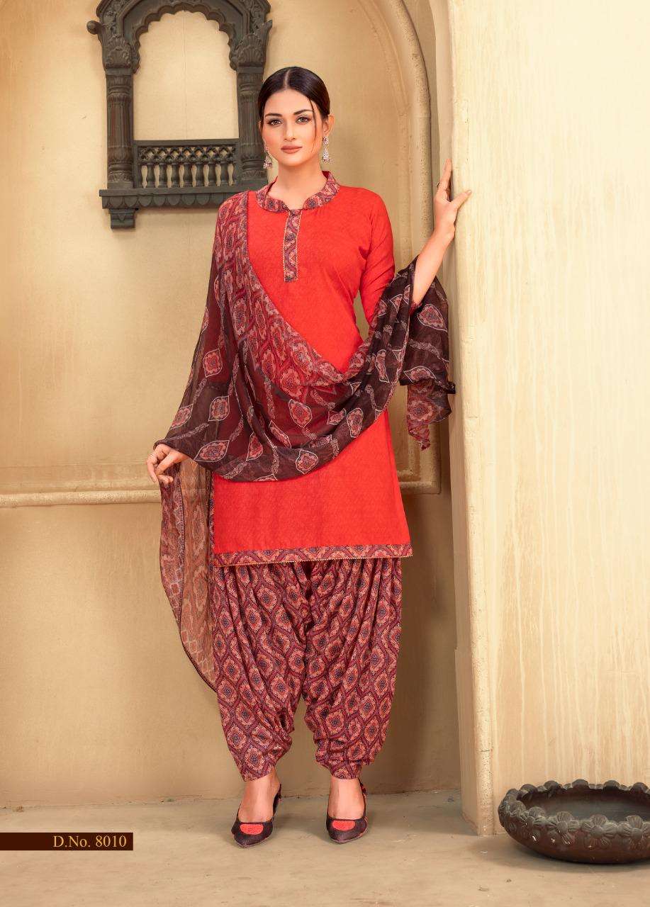 EKTA VOL-8 BY SHIV GORI SILK MILLS 8001 TO 8012 SERIES BEAUTIFUL STYLISH SUITS FANCY COLORFUL CASUAL WEAR & ETHNIC WEAR & READY TO WEAR HEAVY COTTON PRINTED DRESSES AT WHOLESALE PRICE