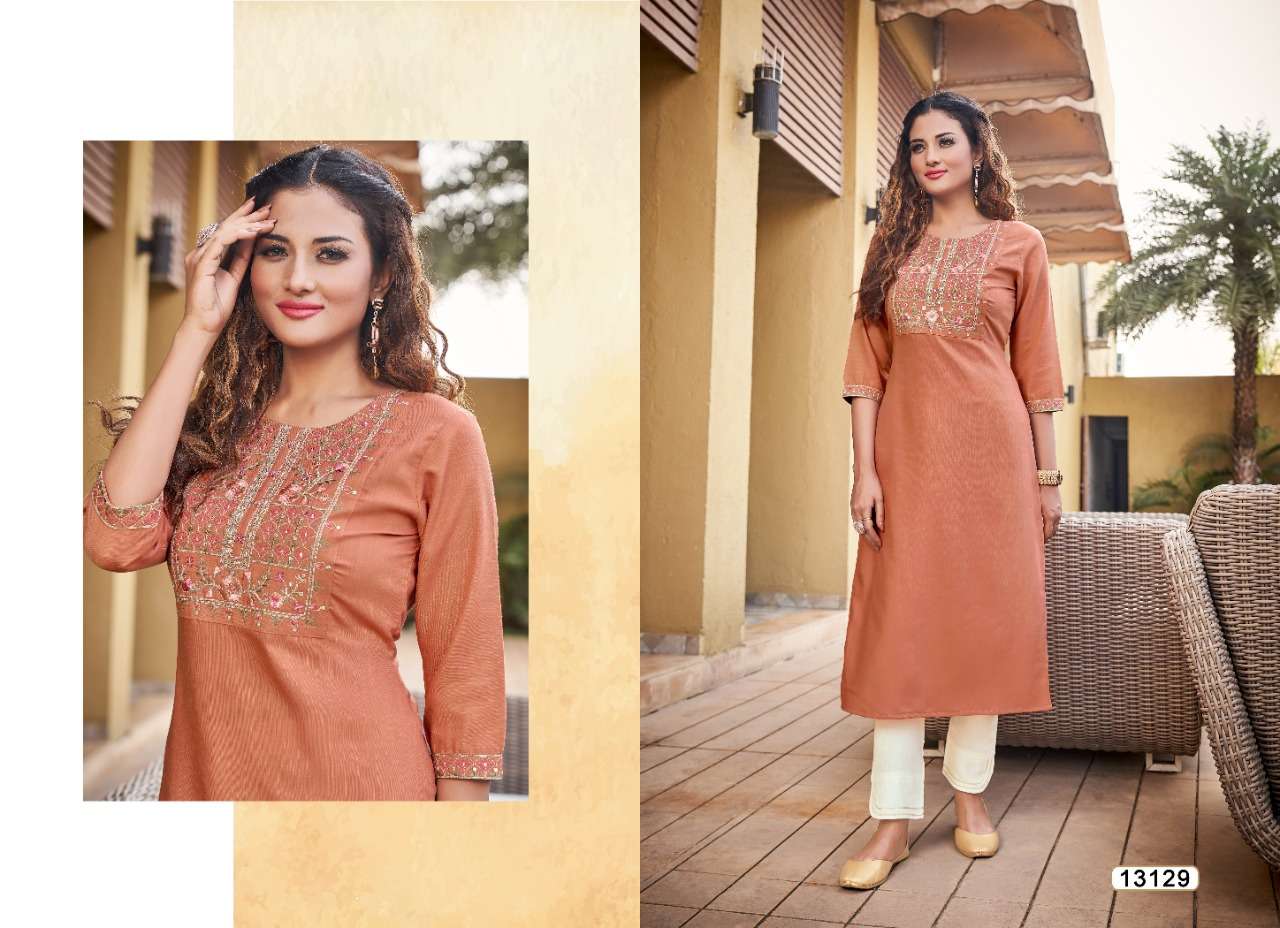 LIZA BY KIVI 13129 TO 13134 SERIES DESIGNER STYLISH FANCY COLORFUL BEAUTIFUL PARTY WEAR & ETHNIC WEAR COLLECTION RAYON EMBROIDERY KURTIS AT WHOLESALE PRICE