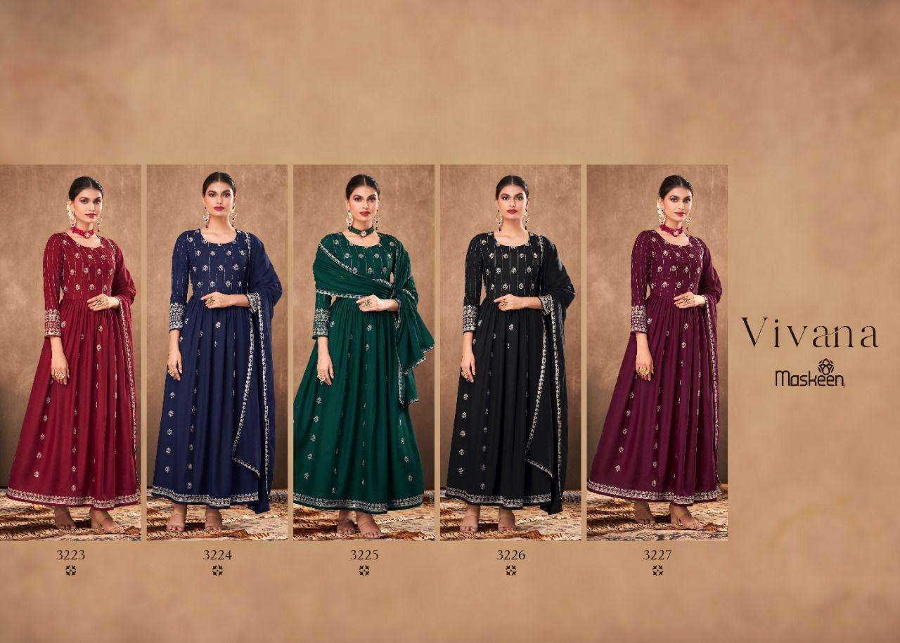 Vivana By Maisha 3223 To 3227 Series Beautiful Suits Colorful Stylish Fancy Casual Wear & Ethnic Wear Pure Viscose Rayon Dresses At Wholesale Price