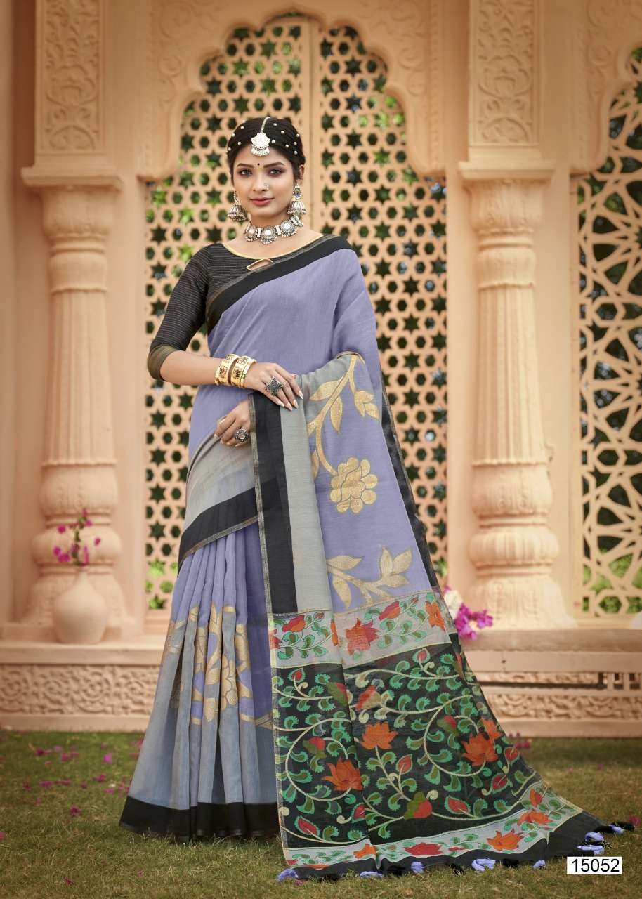 KANYASHI BY TRIVENI 15051 TO 15058 SERIES INDIAN TRADITIONAL WEAR COLLECTION BEAUTIFUL STYLISH FANCY COLORFUL PARTY WEAR & OCCASIONAL WEAR COTTON PRINT SAREES AT WHOLESALE PRICE