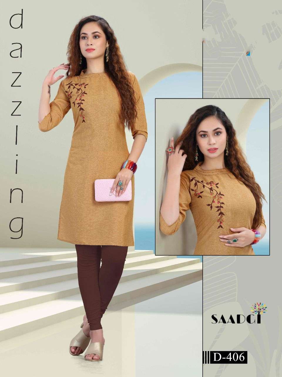 DUSTER BY SAADGI 401 TO 410 SERIES DESIGNER STYLISH FANCY COLORFUL BEAUTIFUL PARTY WEAR & ETHNIC WEAR COLLECTION SLUB EMBROIDERY KURTIS AT WHOLESALE PRICE