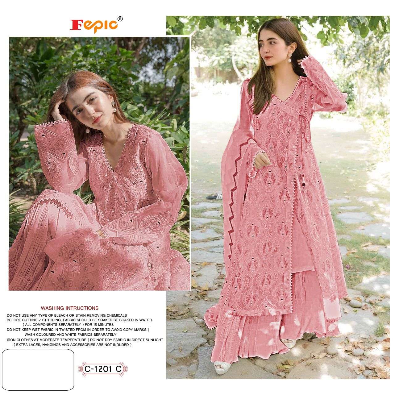 ROSEMEEN 1201 COLOURS BY FEPIC 1201-A TO 1201-C SERIES DESIGNER PAKISTANI SUITS BEAUTIFUL STYLISH FANCY COLORFUL PARTY WEAR & OCCASIONAL WEAR FAUX GEORGETTE EMBROIDERY DRESSES AT WHOLESALE PRICE