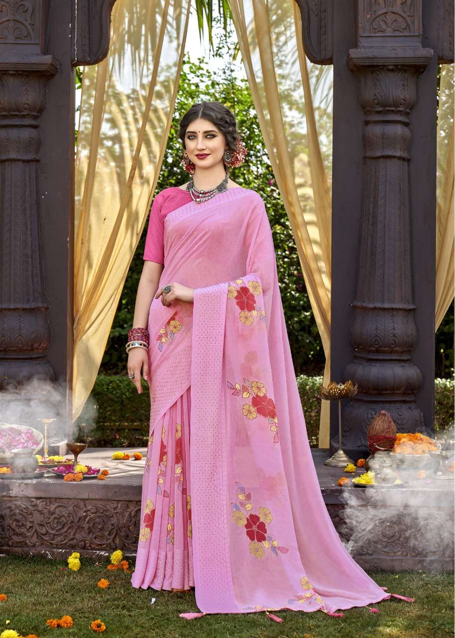 SUNRISE BY VALLABHI PRINTS 15311 TO 15318 SERIES INDIAN TRADITIONAL WEAR COLLECTION BEAUTIFUL STYLISH FANCY COLORFUL PARTY WEAR & OCCASIONAL WEAR GEORGETTE PRINTS SAREES AT WHOLESALE PRICE