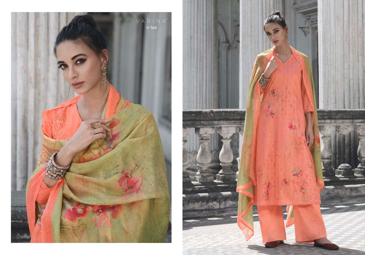 MALEHA BY VARINA 161 TO 168 SERIES BEAUTIFUL SUITS COLORFUL STYLISH FANCY CASUAL WEAR & ETHNIC WEAR SATIN DIGITAL PRINT DRESSES AT WHOLESALE PRICE