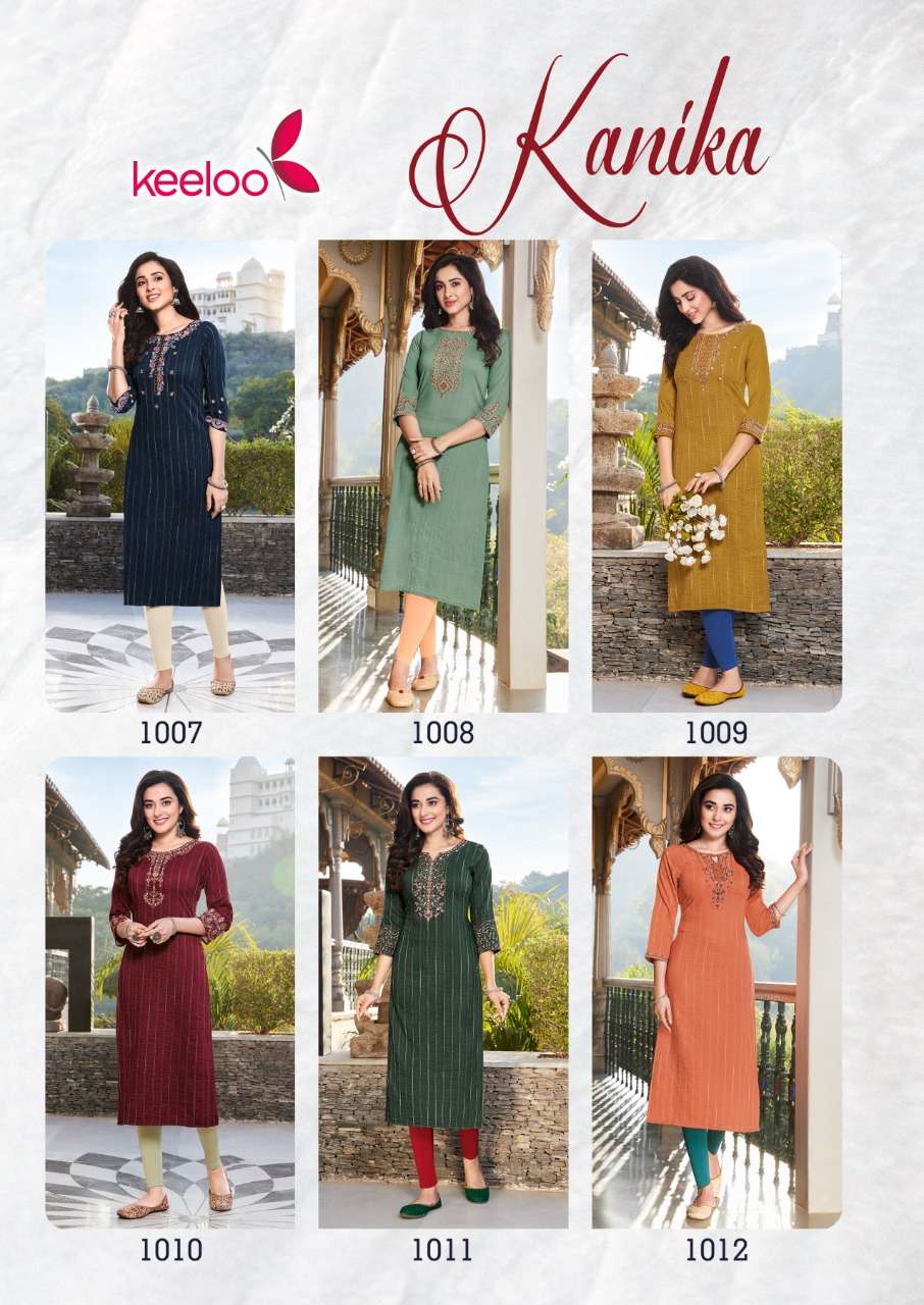 KANIKA BY KEELOO 1007 TO 1012 SERIES DESIGNER STYLISH FANCY COLORFUL BEAUTIFUL PARTY WEAR & ETHNIC WEAR COLLECTION VISCOSE EMBROIDERY KURTIS AT WHOLESALE PRICE