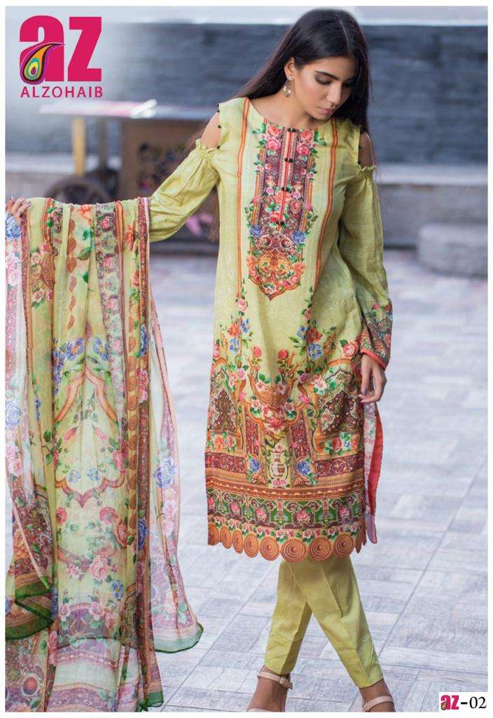 Zoohra By Alzohaib 01 To 06 Series Designer Festive Suits Beautiful Stylish Fancy Colorful Party Wear & Occasional Wear Pure Lawn Cotton Print Dresses At Wholesale Price