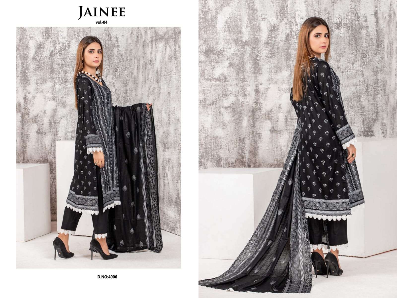 JAINEE VOL-4 BY AGHA NOOR 4001 TO 4006 SERIES BEAUTIFUL SUITS COLORFUL STYLISH FANCY CASUAL WEAR & ETHNIC WEAR LAWN COTTON DIGITAL PRINT DRESSES AT WHOLESALE PRICE