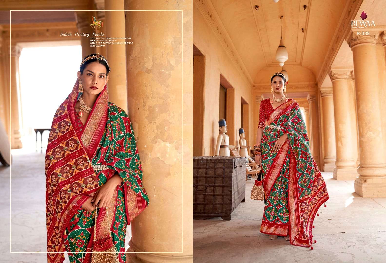 Patola Vol-4 By Rewaa 338 To 348 Series Indian Traditional Wear Collection Beautiful Stylish Fancy Colorful Party Wear & Occasional Wear Patola Sarees At Wholesale Price