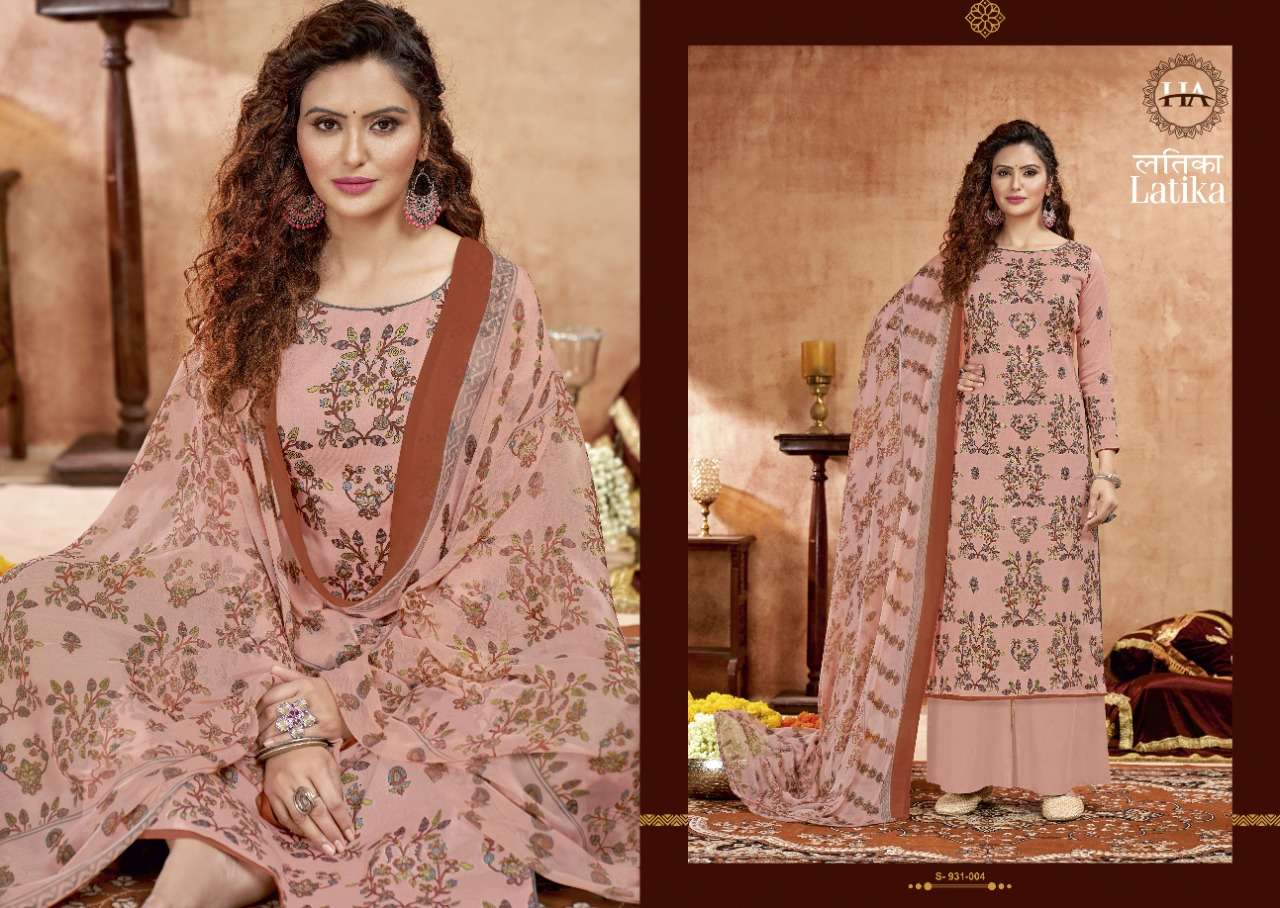 LATIKA BY HARSHIT FASHION HUB 931-001 TO 931-008 SERIES BEAUTIFUL STYLISH SUITS FANCY COLORFUL CASUAL WEAR & ETHNIC WEAR & READY TO WEAR PURE JAM COTTON PRINTED DRESSES AT WHOLESALE PRICE