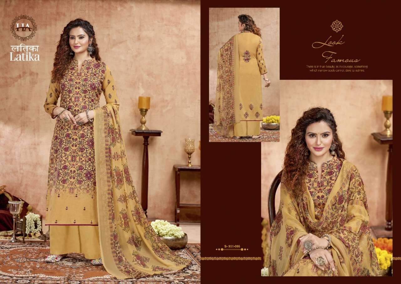 LATIKA BY HARSHIT FASHION HUB 931-001 TO 931-008 SERIES BEAUTIFUL STYLISH SUITS FANCY COLORFUL CASUAL WEAR & ETHNIC WEAR & READY TO WEAR PURE JAM COTTON PRINTED DRESSES AT WHOLESALE PRICE