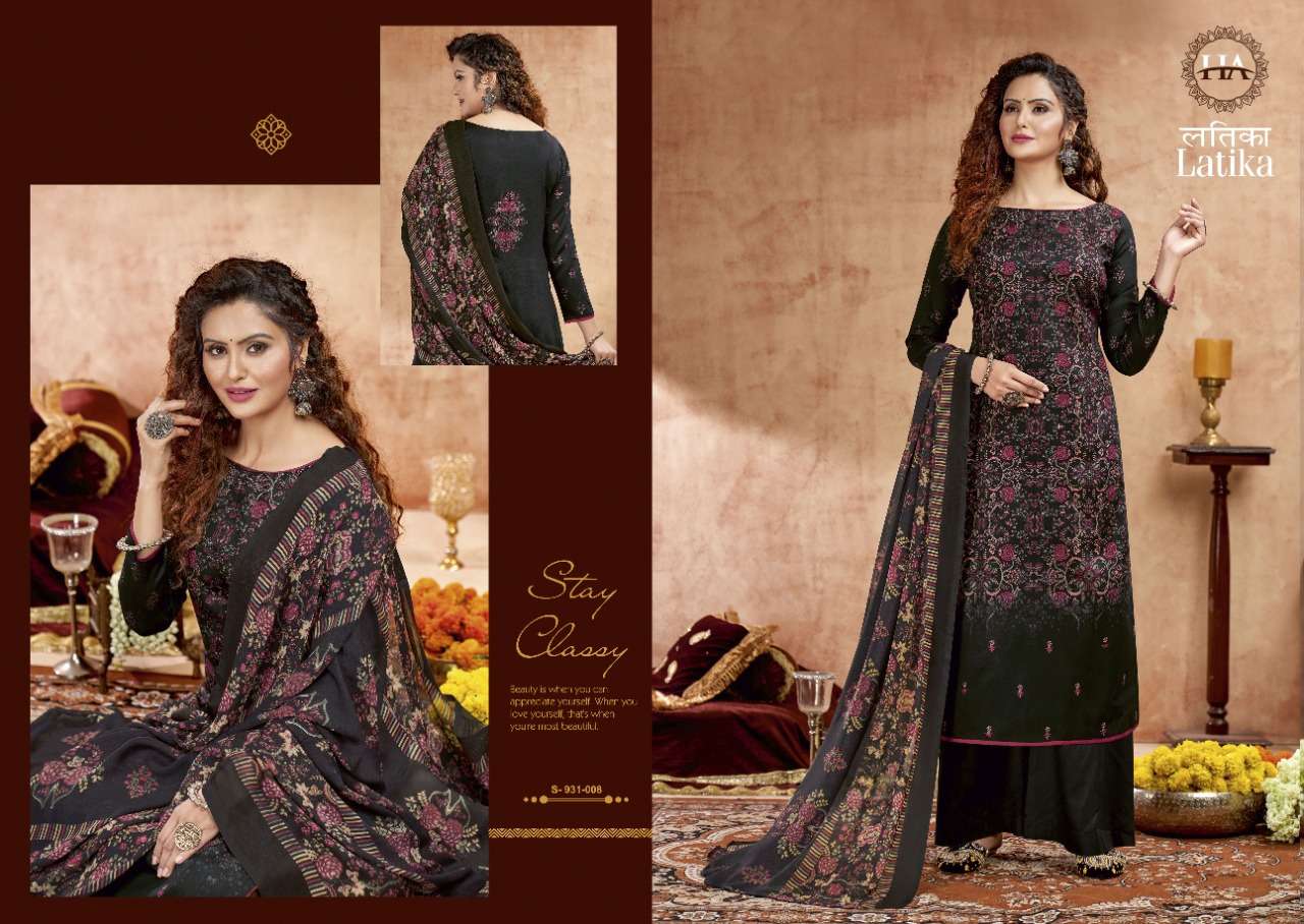 LATIKA BY HARSHIT FASHION HUB 931-001 TO 931-008 SERIES BEAUTIFUL STYLISH SUITS FANCY COLORFUL CASUAL WEAR & ETHNIC WEAR & READY TO WEAR PURE JAM COTTON PRINTED DRESSES AT WHOLESALE PRICE
