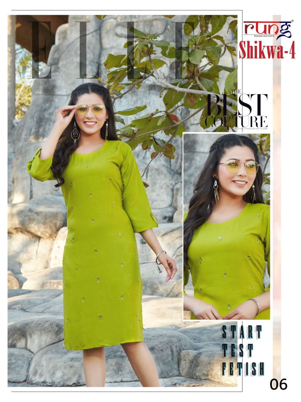 SHIKWA VOL-4 BY RUNG 01 TO 10 SERIES DESIGNER STYLISH FANCY COLORFUL BEAUTIFUL PARTY WEAR & ETHNIC WEAR COLLECTION RAYON SLUB WITH WORK KURTIS AT WHOLESALE PRICE