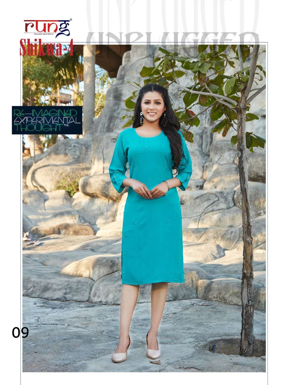 SHIKWA VOL-4 BY RUNG 01 TO 10 SERIES DESIGNER STYLISH FANCY COLORFUL BEAUTIFUL PARTY WEAR & ETHNIC WEAR COLLECTION RAYON SLUB WITH WORK KURTIS AT WHOLESALE PRICE