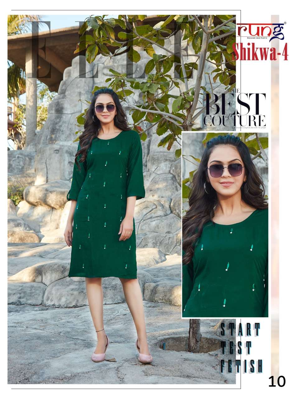 SHIKWA VOL-4 BY RUNG 01 TO 10 SERIES DESIGNER STYLISH FANCY COLORFUL BEAUTIFUL PARTY WEAR & ETHNIC WEAR COLLECTION RAYON SLUB WITH WORK KURTIS AT WHOLESALE PRICE