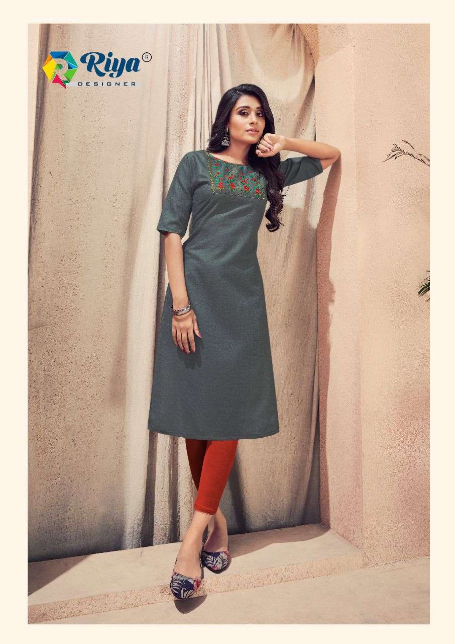 ANTRA VOL-2 BY RIYA DESIGNER 2001 TO 2006 SERIES DESIGNER STYLISH FANCY COLORFUL BEAUTIFUL PARTY WEAR & ETHNIC WEAR COLLECTION COTTON SLUB EMBROIDERY KURTIS AT WHOLESALE PRICE