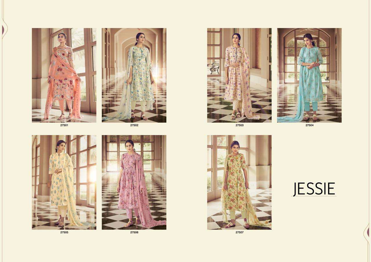 JESSIE BY SARGAM PRINTS 27501 TO 27507 SERIES INDIAN TRADITIONAL WEAR COLLECTION BEAUTIFUL STYLISH FANCY COLORFUL PARTY WEAR & OCCASIONAL WEAR PURE COTTON PRINT DRESSES AT WHOLESALE PRICE