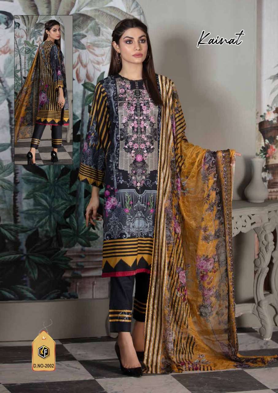 KAINAT VOL-2 BY KEVAL FAB 2001 TO 2006 SERIES BEAUTIFUL SUITS STYLISH FANCY COLORFUL PARTY WEAR & OCCASIONAL WEAR HEAVY COTTON PRINT DRESSES AT WHOLESALE PRICE