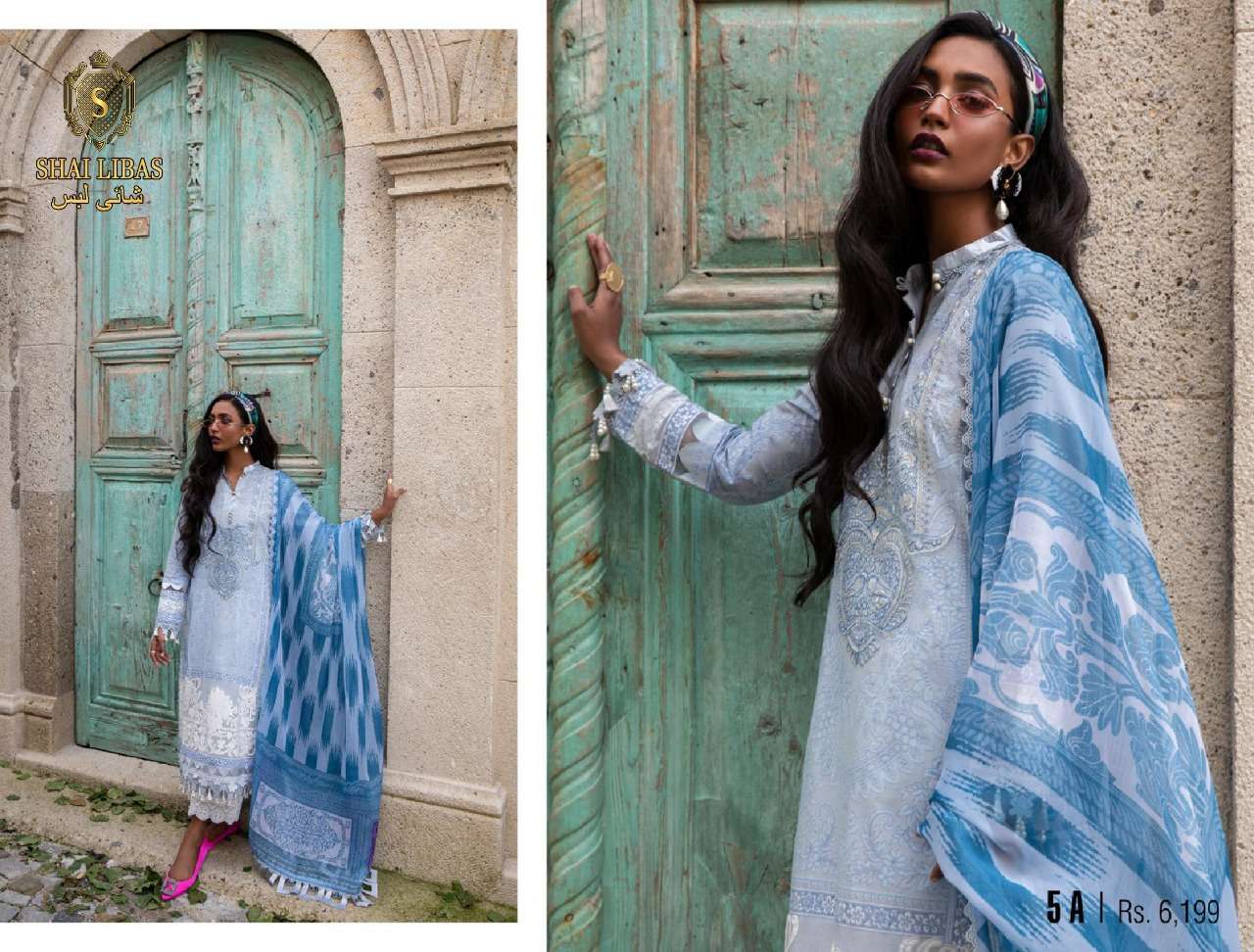 MUZLIN BY SHAI LIBAS DESIGNER PAKISTANI WEAR COLLECTION BEAUTIFUL STYLISH FANCY COLORFUL PARTY WEAR & OCCASIONAL WEAR PURE LAWN COTTON EMBROIDERED DRESSES AT WHOLESALE PRICE