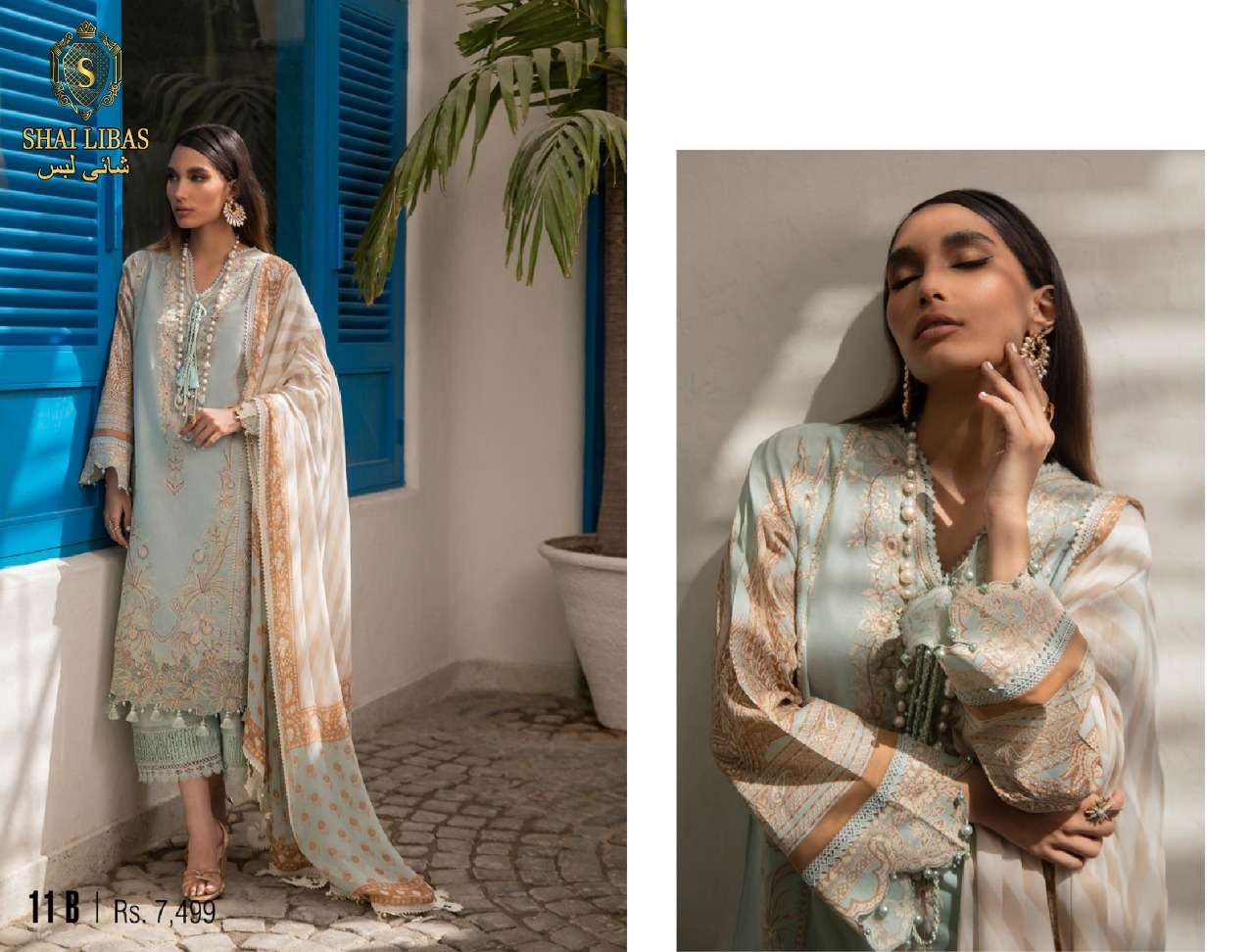 MUZLIN BY SHAI LIBAS DESIGNER PAKISTANI WEAR COLLECTION BEAUTIFUL STYLISH FANCY COLORFUL PARTY WEAR & OCCASIONAL WEAR PURE LAWN COTTON EMBROIDERED DRESSES AT WHOLESALE PRICE