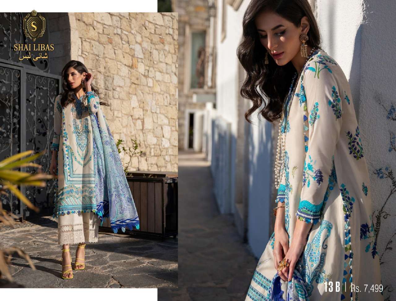 MUZLIN BY SHAI LIBAS DESIGNER PAKISTANI WEAR COLLECTION BEAUTIFUL STYLISH FANCY COLORFUL PARTY WEAR & OCCASIONAL WEAR PURE LAWN COTTON EMBROIDERED DRESSES AT WHOLESALE PRICE