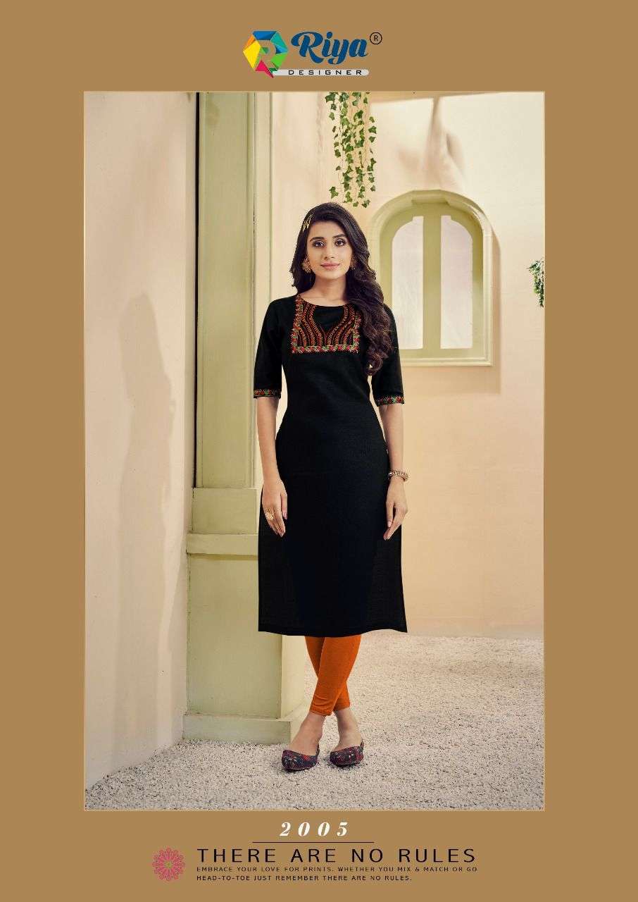 AAROHI VOL-2 BY RIYA DESIGNER 2001 TO 2006 SERIES DESIGNER STYLISH FANCY COLORFUL BEAUTIFUL PARTY WEAR & ETHNIC WEAR COLLECTION COTTON SLUB EMBROIDERY KURTIS AT WHOLESALE PRICE