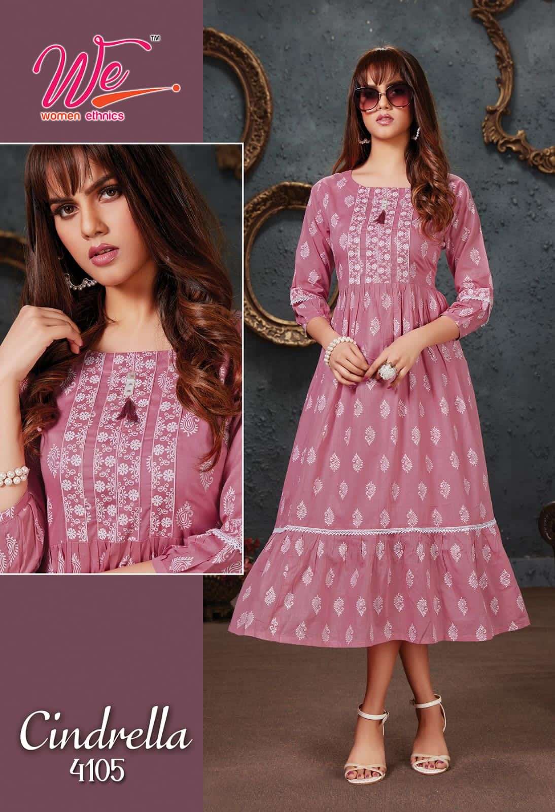 CINDRELLA BY WOMEN ETHNIC 4101 TO 4106 SERIES DESIGNER STYLISH FANCY COLORFUL BEAUTIFUL PARTY WEAR & ETHNIC WEAR COLLECTION MAL COTTON KURTIS AT WHOLESALE PRICE
