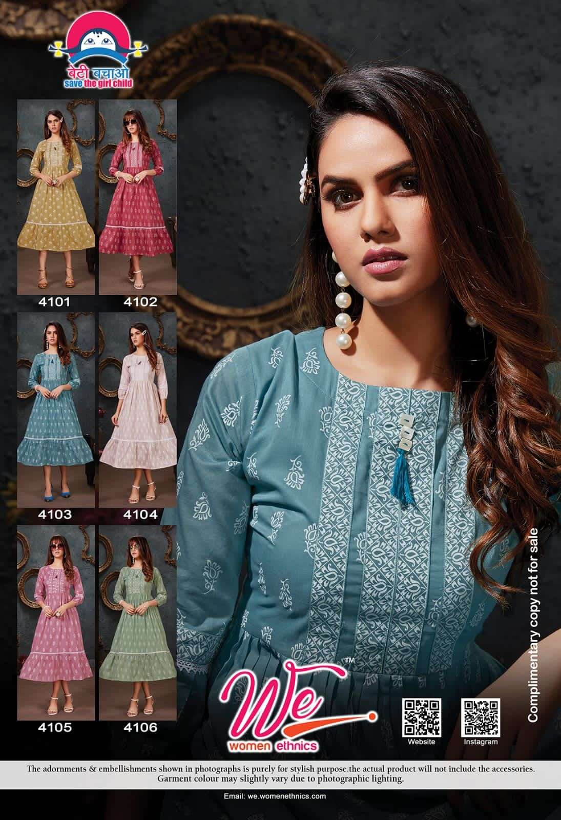 CINDRELLA BY WOMEN ETHNIC 4101 TO 4106 SERIES DESIGNER STYLISH FANCY COLORFUL BEAUTIFUL PARTY WEAR & ETHNIC WEAR COLLECTION MAL COTTON KURTIS AT WHOLESALE PRICE