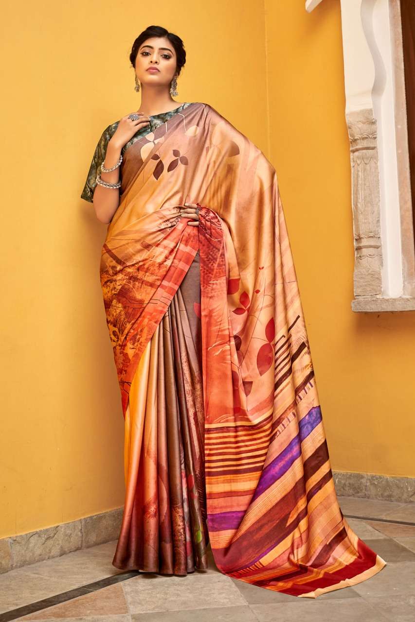 JAPAN DIGITAL BY YADU NANDAN FASHION 01 TO 05 SERIES INDIAN TRADITIONAL WEAR COLLECTION BEAUTIFUL STYLISH FANCY COLORFUL PARTY WEAR & OCCASIONAL WEAR JAPAN SATIN SAREES AT WHOLESALE PRICE