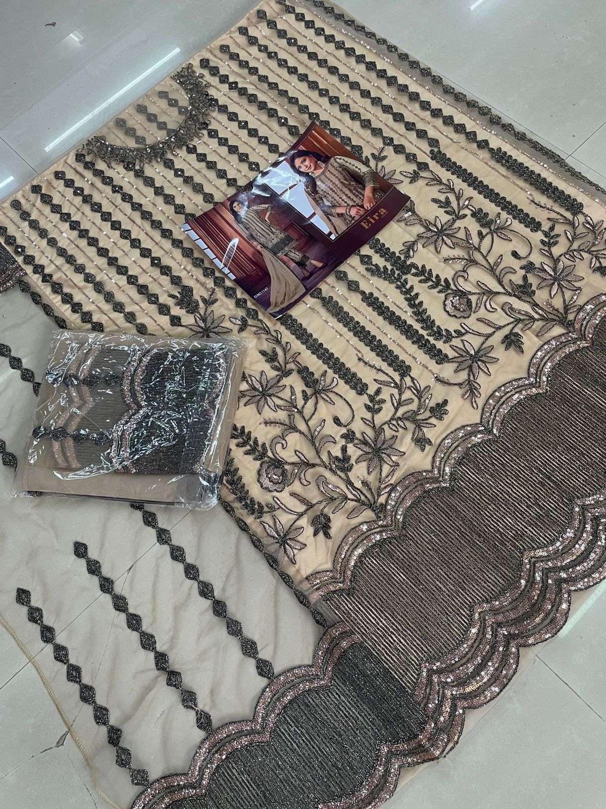 Eira Vol-9 By Senhora Dresses 1144 To 1147 Series Beautiful Suits Colorful Stylish Fancy Casual Wear & Ethnic Wear Heavy Net Embroidered Dresses At Wholesale Price