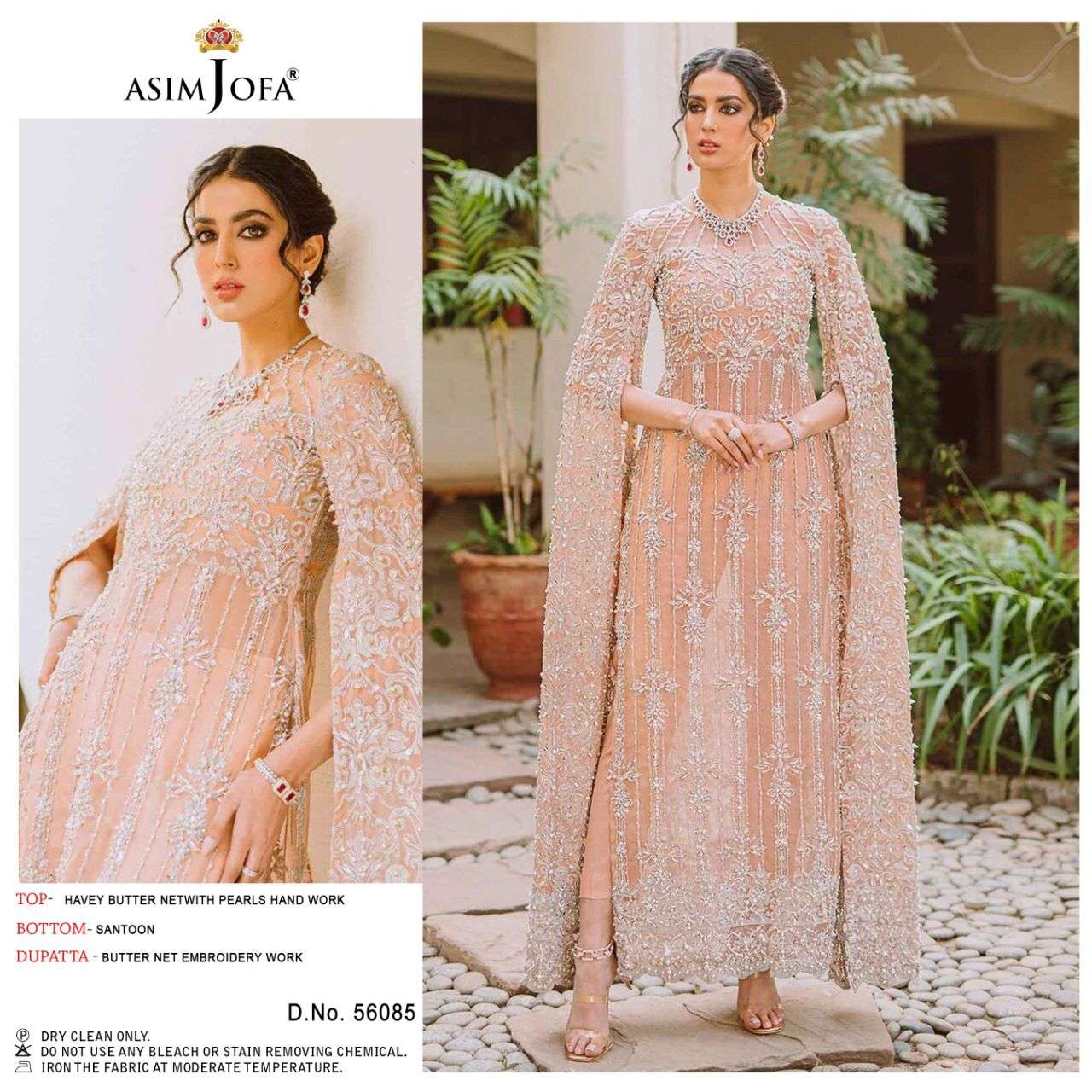 ASIM JOFA HIT DESIGN 56085 BY ASIM JOFA BEAUTIFUL PAKISTANI SUITS STYLISH COLORFUL FANCY CASUAL WEAR & ETHNIC WEAR BUTTERFLY NET EMBROIDERED DRESSES AT WHOLESALE PRICE
