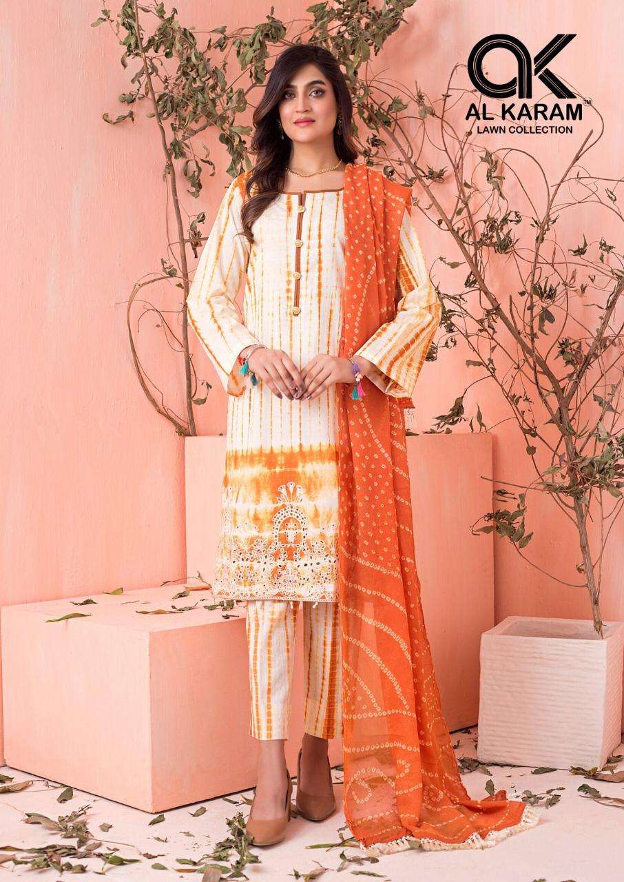 CHIKAN KARI WORK BY AL KARAM LAWN COLLECTION 01 TO 04 SERIES BEAUTIFUL SUITS COLORFUL STYLISH FANCY CASUAL WEAR & ETHNIC WEAR CAMBRIC COTTON EMBROIDERED DRESSES AT WHOLESALE PRICE