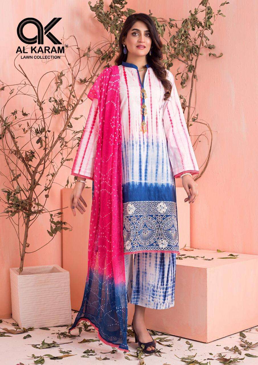 CHIKAN KARI WORK BY AL KARAM LAWN COLLECTION 01 TO 04 SERIES BEAUTIFUL SUITS COLORFUL STYLISH FANCY CASUAL WEAR & ETHNIC WEAR CAMBRIC COTTON EMBROIDERED DRESSES AT WHOLESALE PRICE