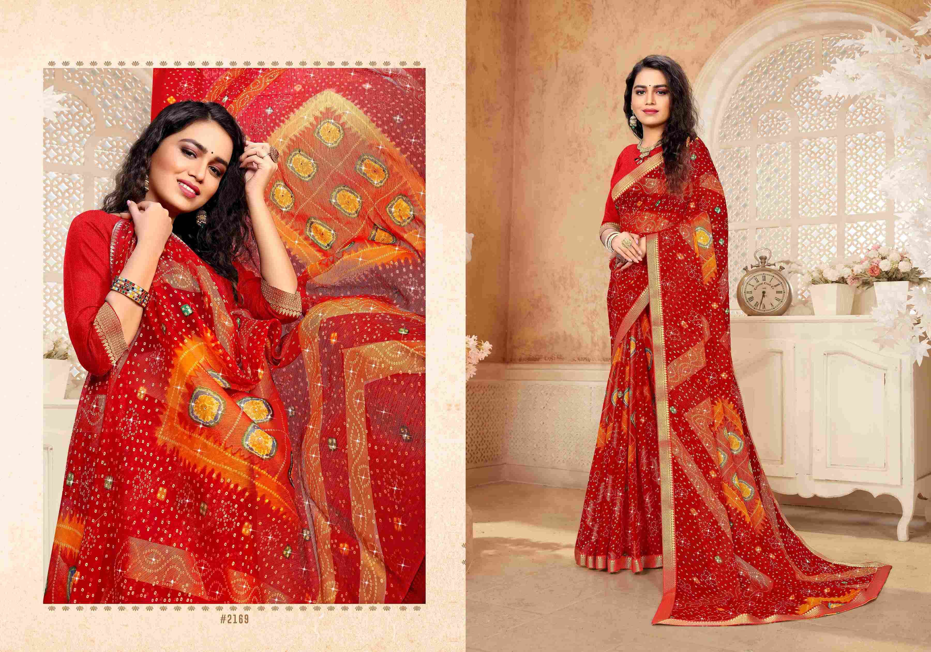 ODHNI BY BARGAD INDIAN TRADITIONAL WEAR COLLECTION BEAUTIFUL STYLISH FANCY COLORFUL PARTY WEAR & OCCASIONAL WEAR BRASSO BANDHANI PRINT SAREES AT WHOLESALE PRICE