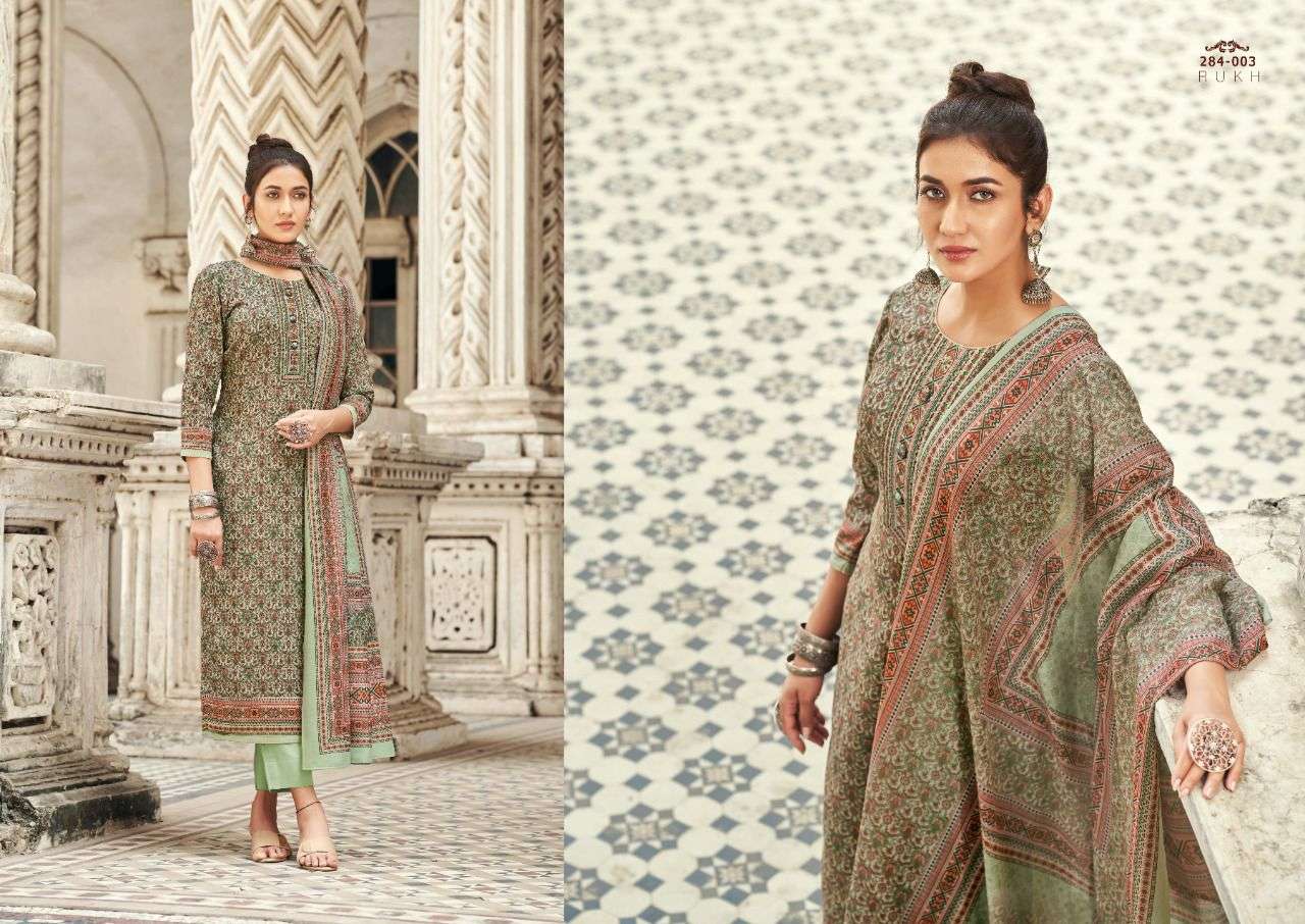 RUKH VOL-4 BY SARGAM PRINTS 284-001 TO 284-008 SERIES BEAUTIFUL STYLISH SHARARA SUITS FANCY COLORFUL CASUAL WEAR & ETHNIC WEAR & READY TO WEAR PURE LAWN PRINTED DRESSES AT WHOLESALE PRICE