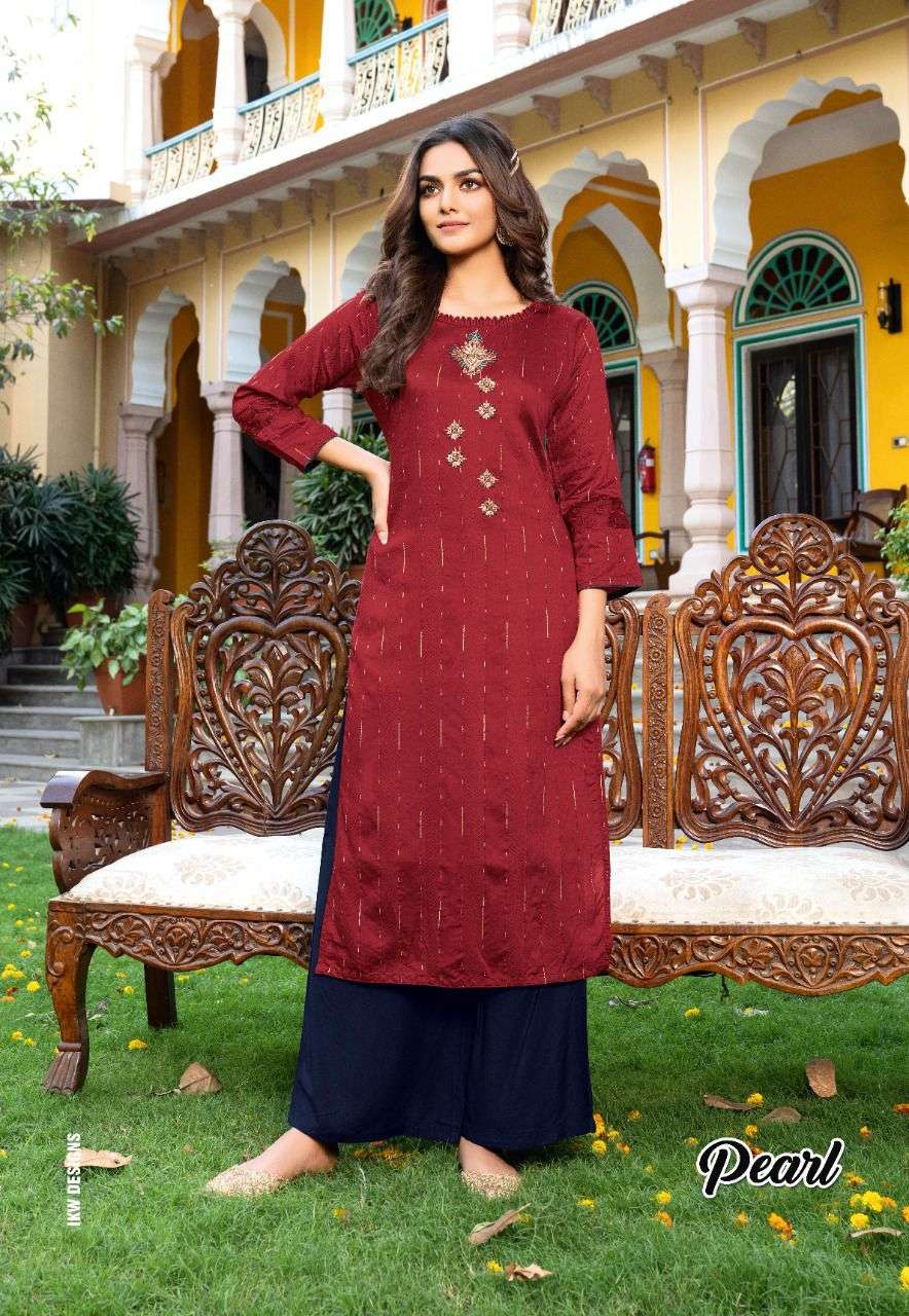 PEARL BY IKW 001 TO 008 SERIES DESIGNER STYLISH FANCY COLORFUL BEAUTIFUL PARTY WEAR & ETHNIC WEAR COLLECTION VISCOSE KURTIS AT WHOLESALE PRICE