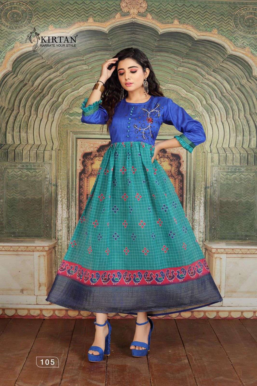 KAVYANJALI BY KIRTAN 101 TO 106 SERIES BEAUTIFUL STYLISH FANCY COLORFUL CASUAL WEAR & ETHNIC WEAR FANCY GOWNS AT WHOLESALE PRICE