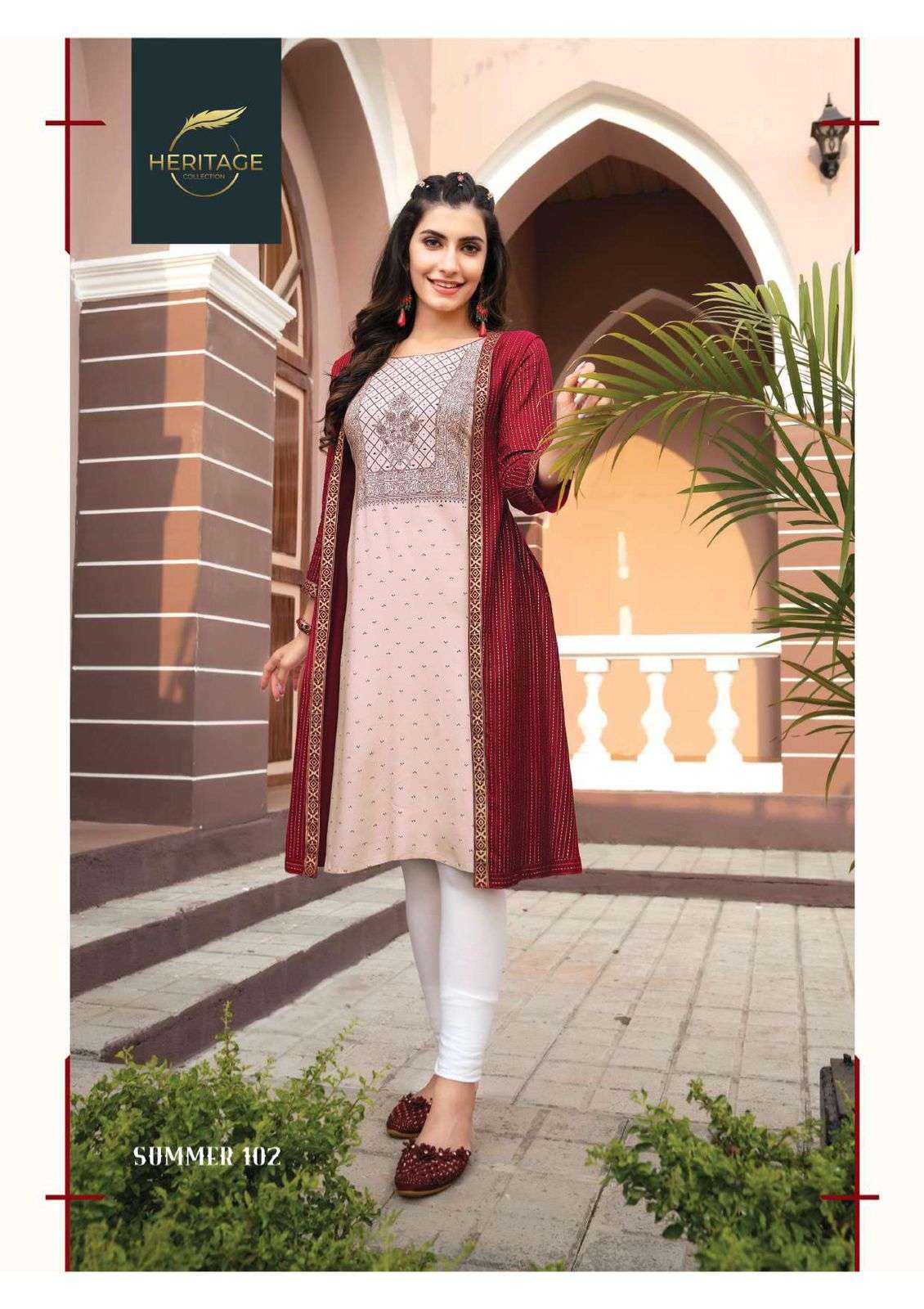 Designer kurtis with jacket collections cheap