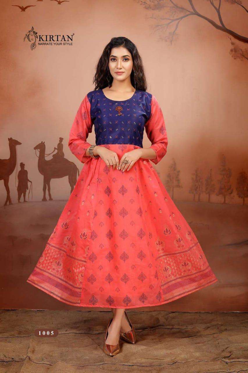 KALYANI BY KIRTAN 101 TO 106 SERIES DESIGNER STYLISH FANCY COLORFUL BEAUTIFUL PARTY WEAR & ETHNIC WEAR COLLECTION HEAVY CHANDERI KURTIS AT WHOLESALE PRICE