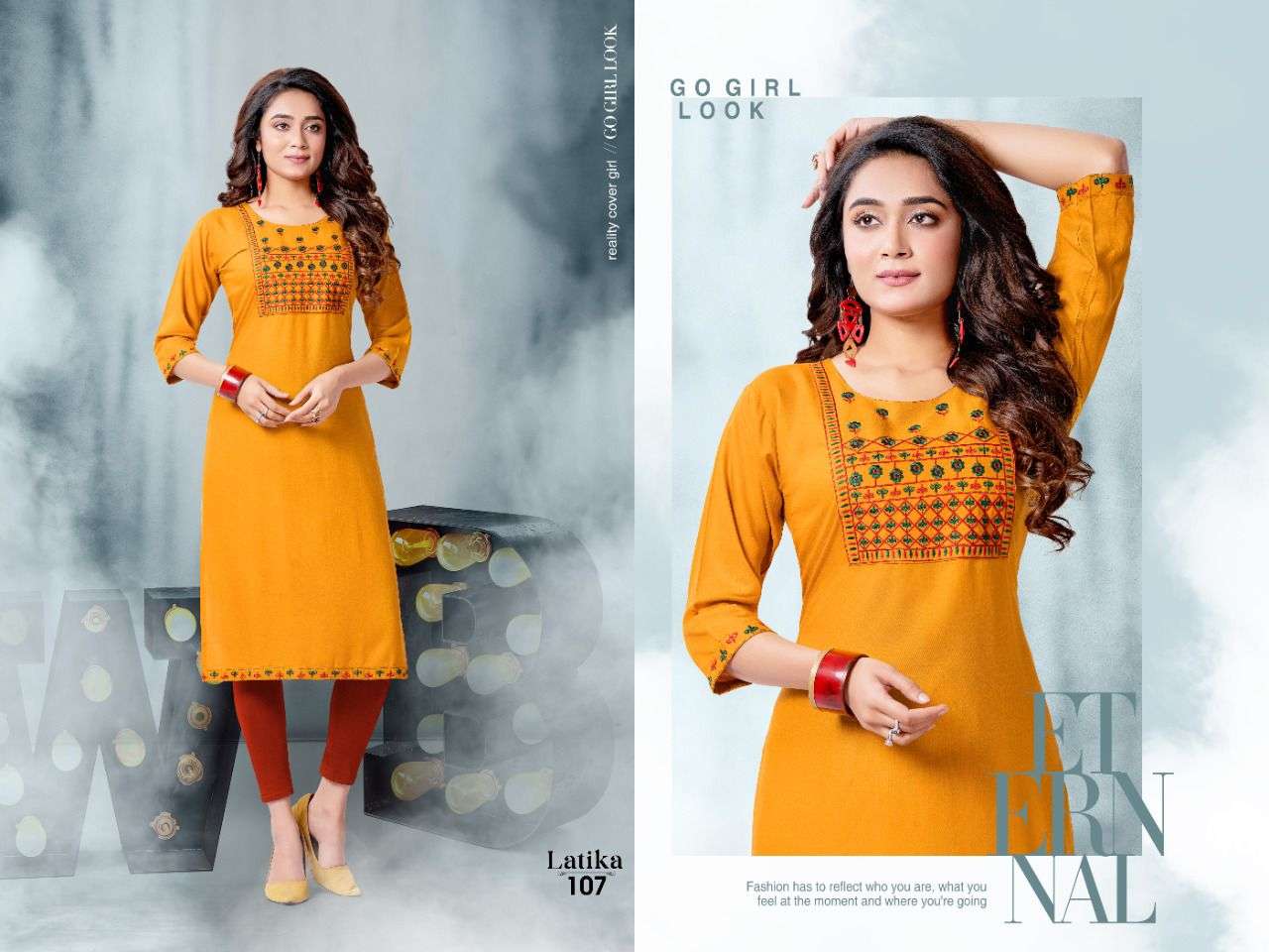 LATIKA BY KAAMIRI 101 TO 108 SERIES DESIGNER STYLISH FANCY COLORFUL BEAUTIFUL PARTY WEAR & ETHNIC WEAR COLLECTION RAYON EMBROIDERY KURTIS AT WHOLESALE PRICE