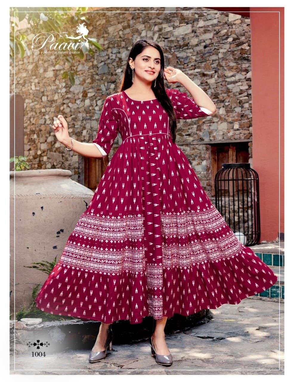 FLERA BY PAAVI 1001 TO 1008 SERIES BEAUTIFUL STYLISH FANCY COLORFUL CASUAL WEAR & ETHNIC WEAR RAYON PRINT GOWNS AT WHOLESALE PRICE